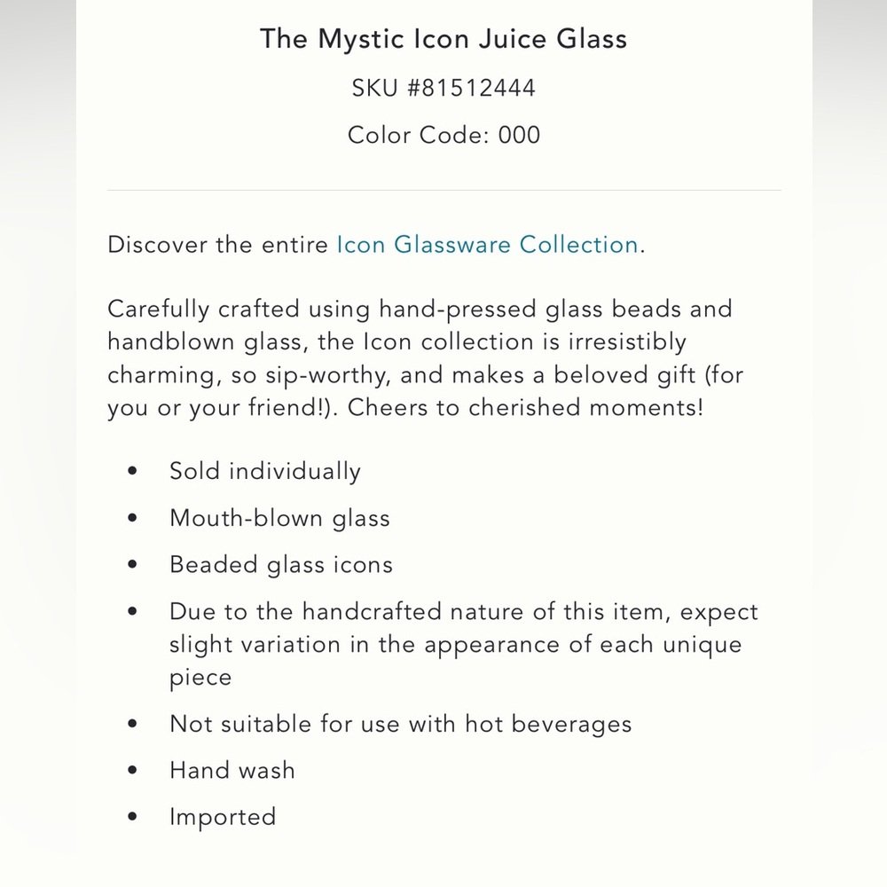 NWT Anthropologie Mystic Icon Juice Glass Tortoiseshell Glass Evil Eye SOLD OUT - Picture 4 of 5